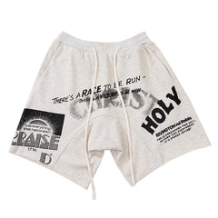 RRR123 x FOG Branded Letter Print Drawstring Loose Short