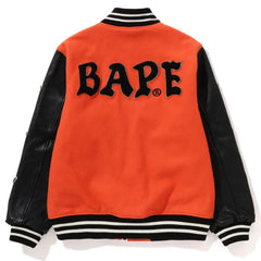 BAPE Leather Long Sleeve Baseball Jacket