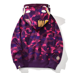 Bape camo double shark full zip hoodie