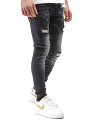 Full Rhinestone Black Jeans