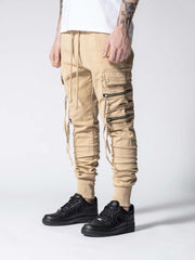 Beige Swish Cargo Pants