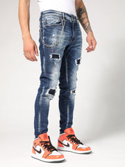 Patch Blue Denim Jeans