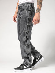 Black Laces Denim Pants