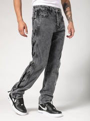 Black Laces Denim Pants