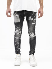 Randomly Distressed Black Jeans