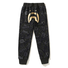 BAPE Black Gold Shark Camouflage casual pants