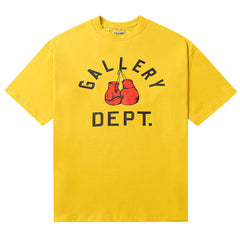 Gallery Dept Logo Printed T-Shirt Yellow Loose Fit