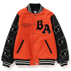 BAPE Leather Long Sleeve Baseball Jacket